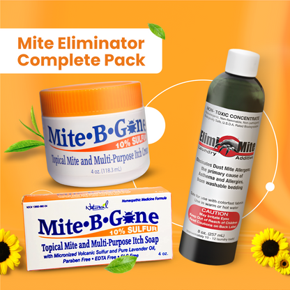 Mite-B-Gone Treatment Kit | 10% Sulfur 4oz Lotion + Multi-Purpose Itch Soap (4 oz)